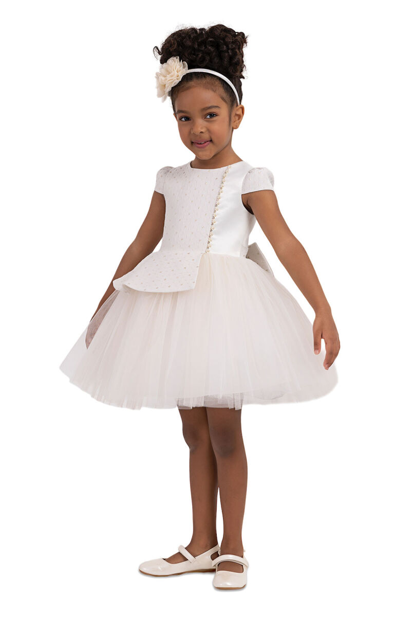 Beige Tutu dress for girls 2-6 AGE 33214PR - 2