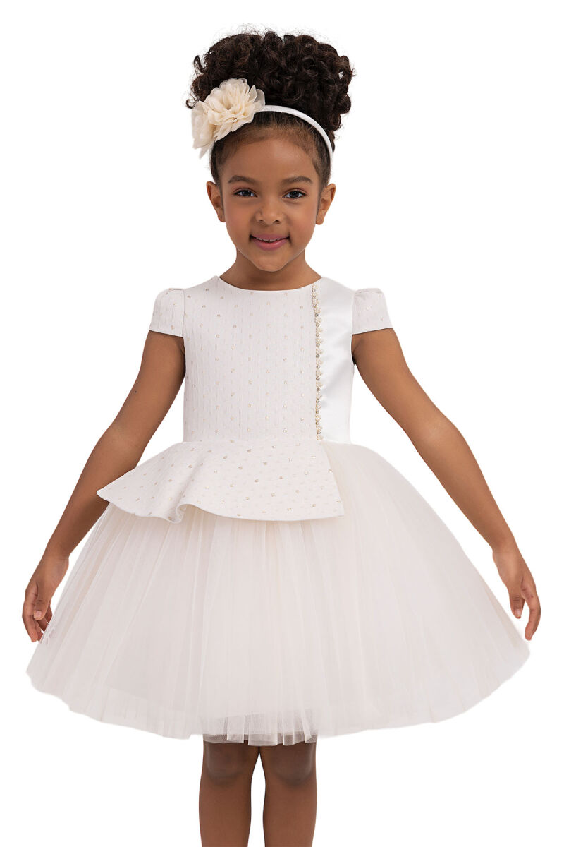 Beige Tutu dress for girls 2-6 AGE 33214PR - 5
