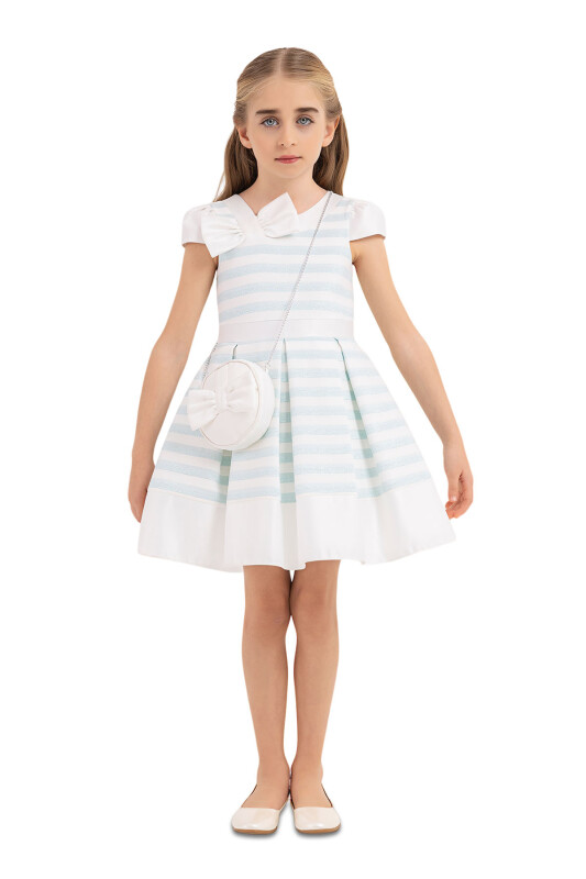 Blue Moon-sleeved dress for girls 4-8 AGE 33270PR 