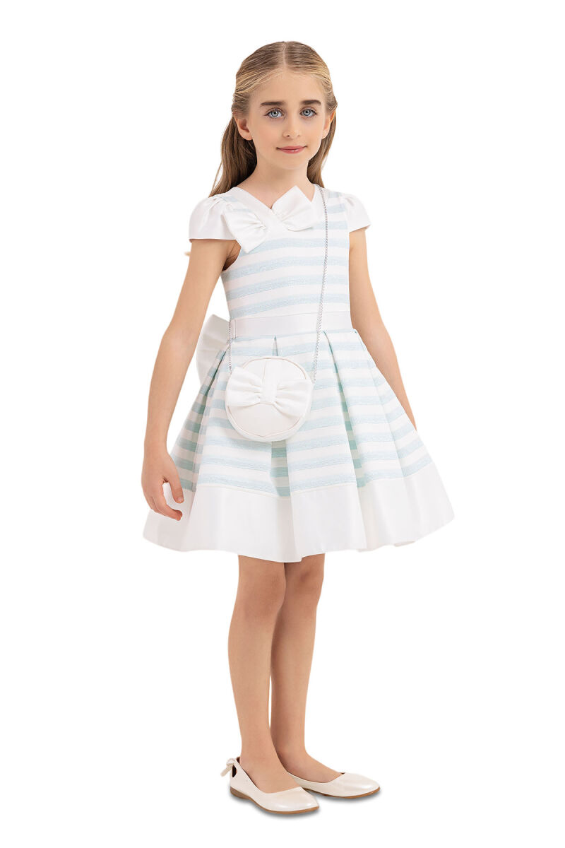 Blue Moon-sleeved dress for girls 4-8 AGE 33270PR - 2