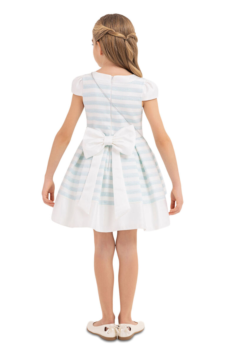 Blue Moon-sleeved dress for girls 4-8 AGE 33270PR - 7