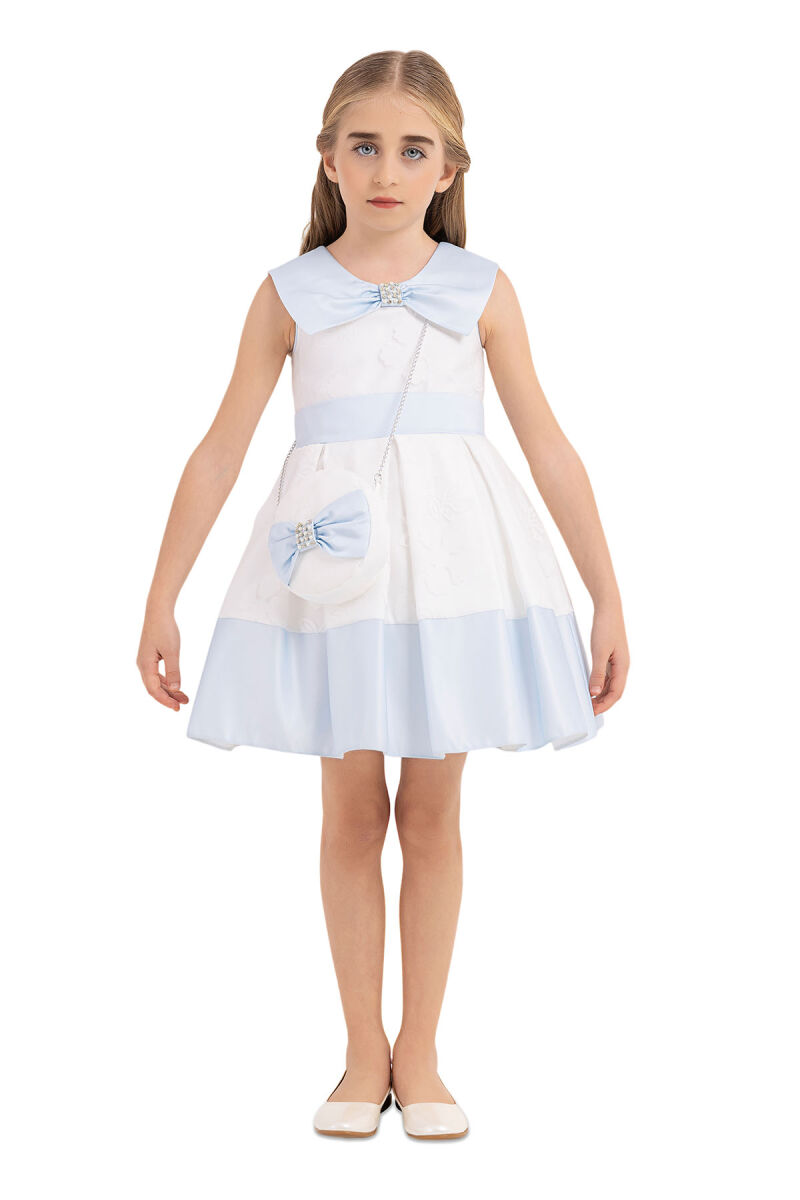 Blue Sailor Collar Dress for Girls 4-8 AGE 33219PR - 1