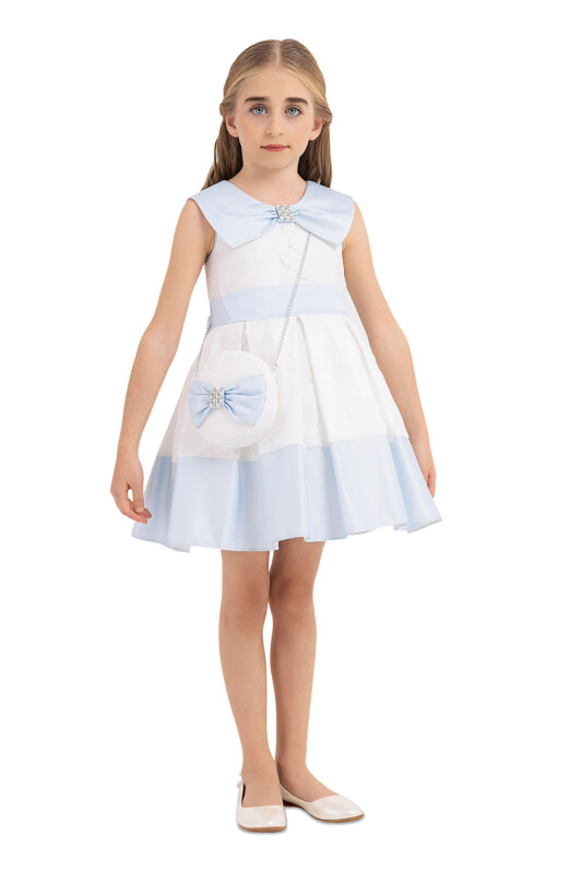 Blue Sailor Collar Dress for Girls 4-8 AGE 33219PR - 2