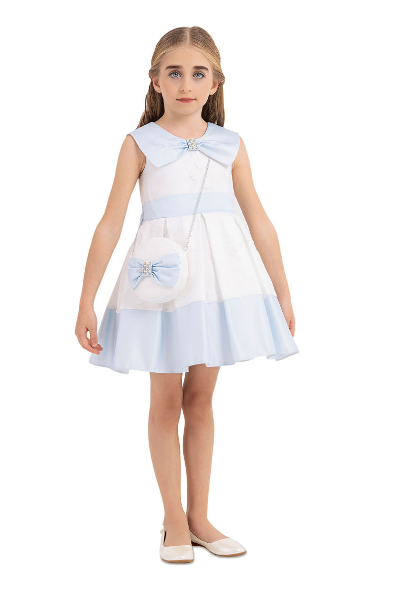 Blue Sailor Collar Dress for Girls 4-8 AGE 33219PR - 2