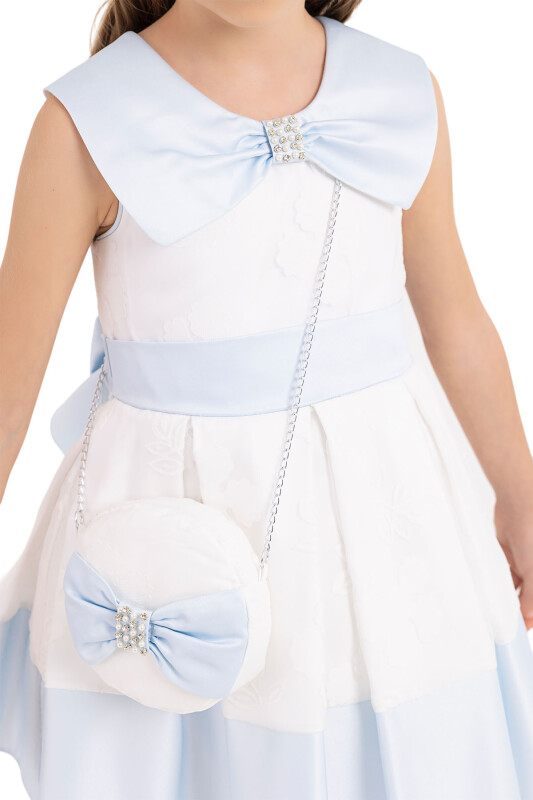 Blue Sailor Collar Dress for Girls 4-8 AGE 33219PR - 3
