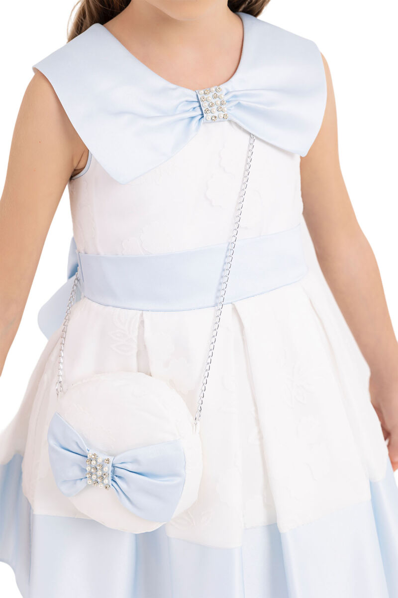 Blue Sailor Collar Dress for Girls 4-8 AGE 33219PR - 3