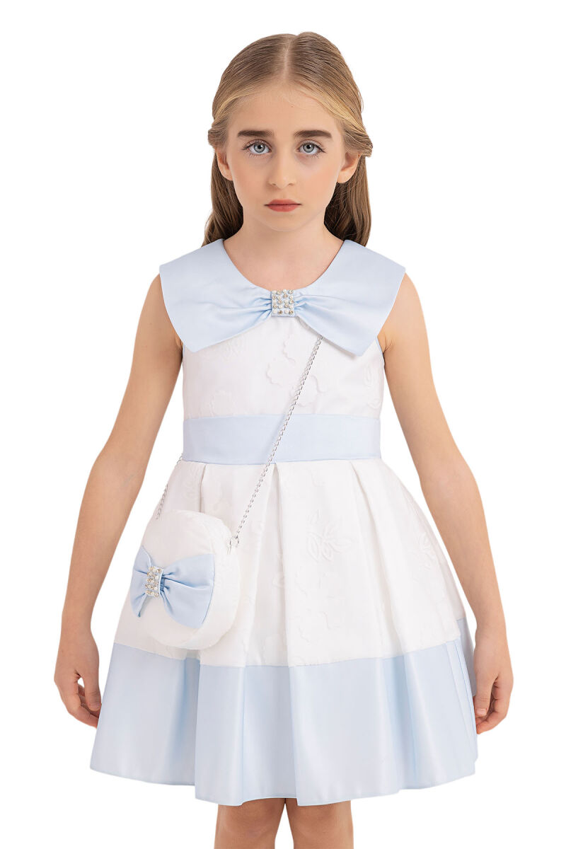 Blue Sailor Collar Dress for Girls 4-8 AGE 33219PR - 4