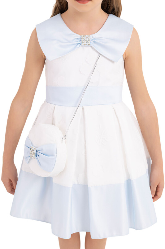 Blue Sailor Collar Dress for Girls 4-8 AGE 33219PR - 5