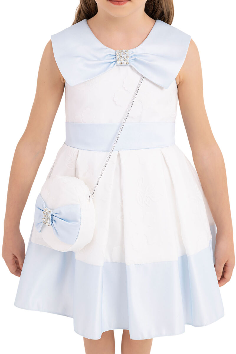 Blue Sailor Collar Dress for Girls 4-8 AGE 33219PR - 5
