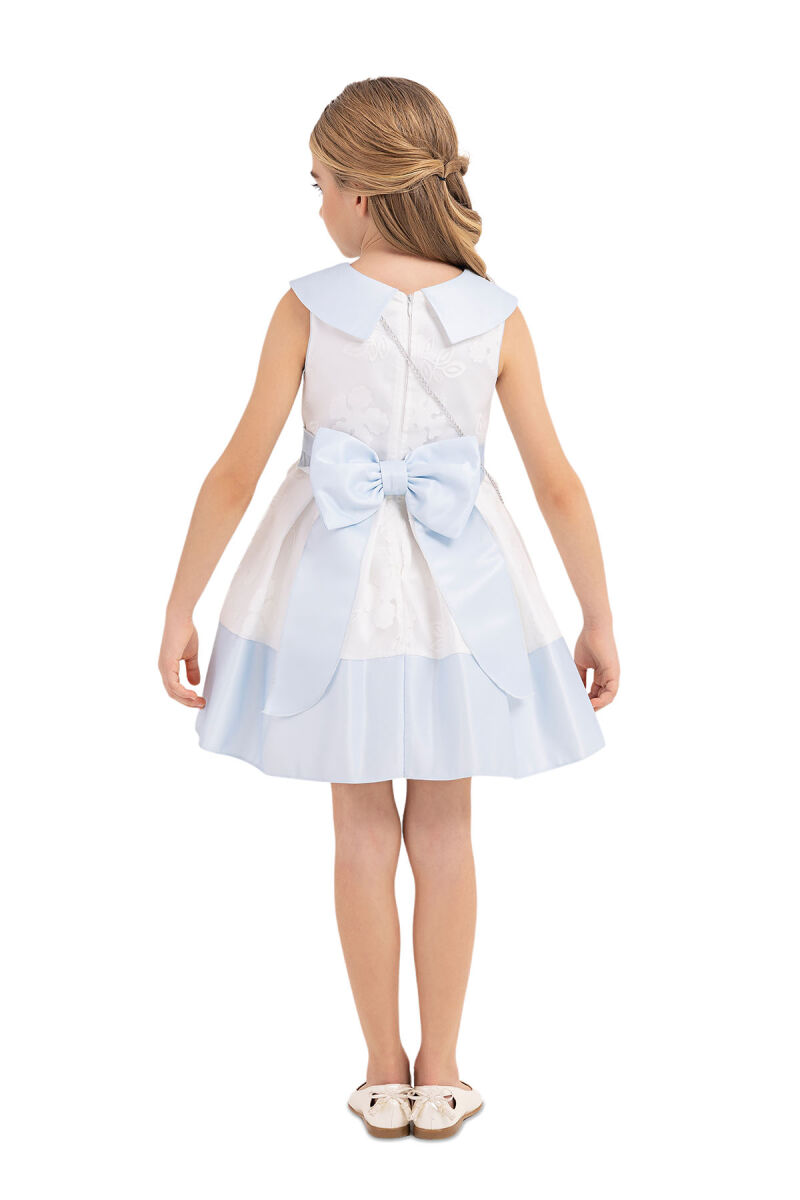 Blue Sailor Collar Dress for Girls 4-8 AGE 33219PR - 8
