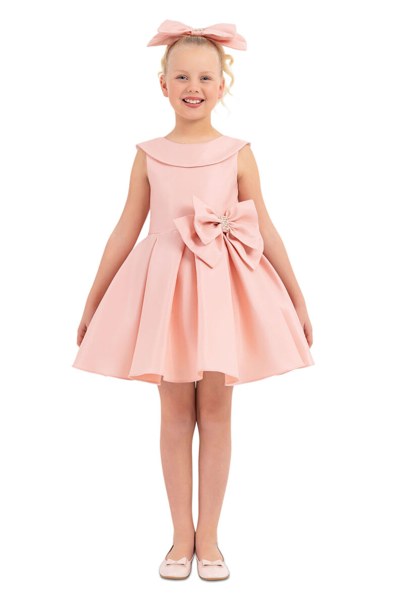 Salmon Sleeveless Cutting Dress for Girls 8-12 AGE 33100PR - 1