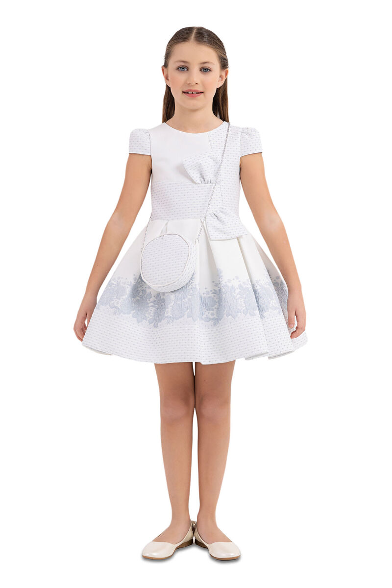 Blue Moon-sleeved Dress for Girls 4-8 AGE 33263PR - 1