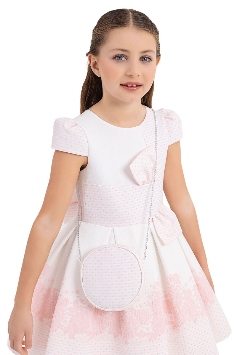 Pink Moon-sleeved Dress for Girls 4-8 AGE 33263PR - 3