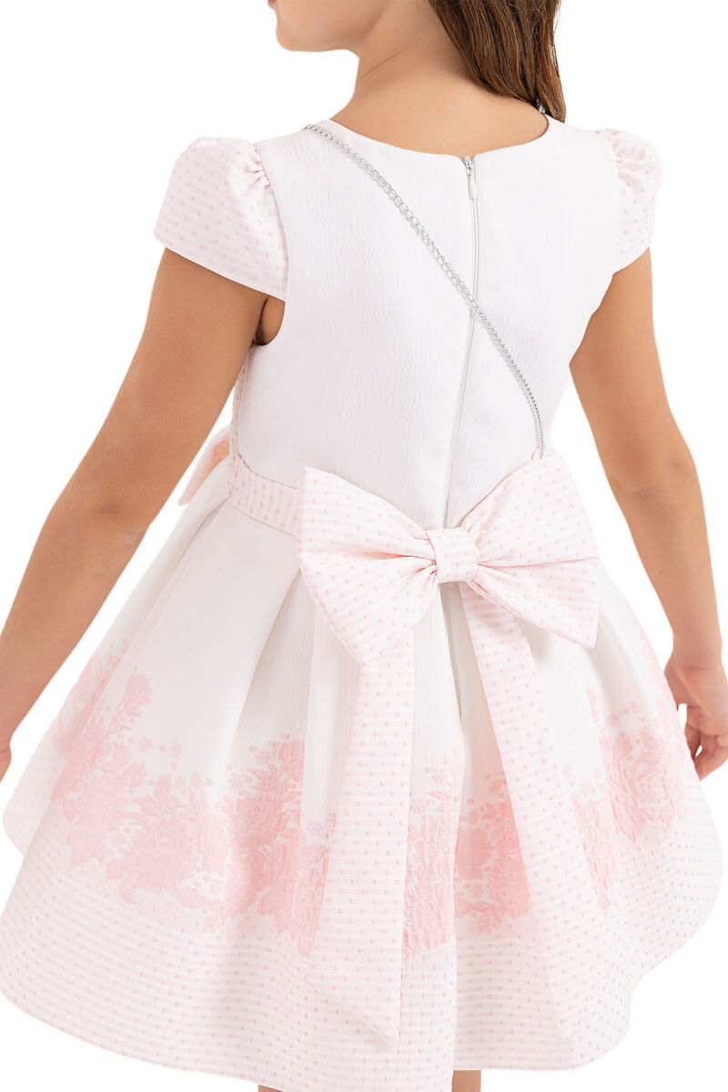 Pink Moon-sleeved Dress for Girls 4-8 AGE 33263PR - 6