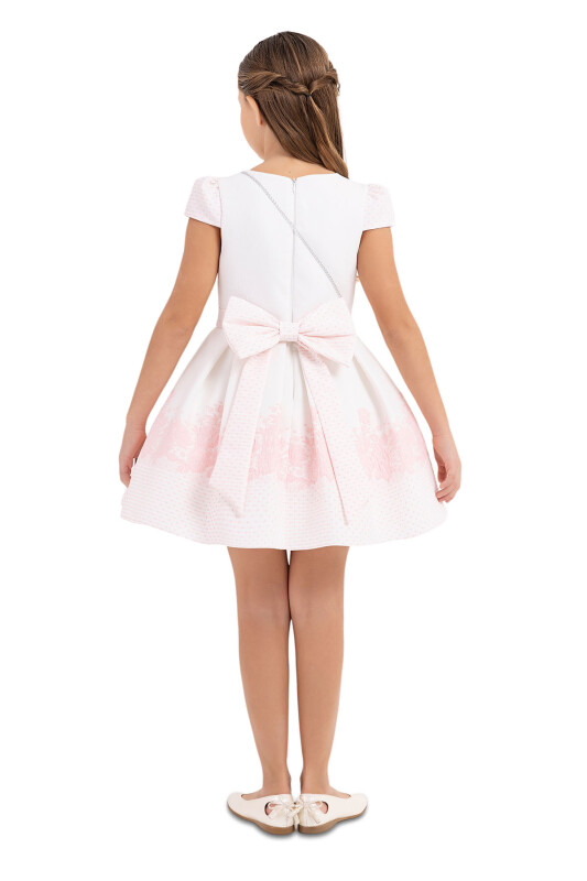 Pink Moon-sleeved Dress for Girls 4-8 AGE 33263PR - 7