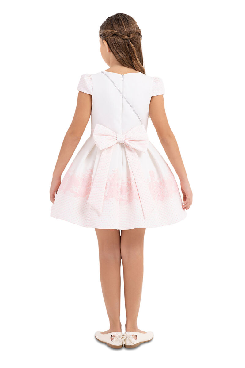 Pink Moon-sleeved Dress for Girls 4-8 AGE 33263PR - 7