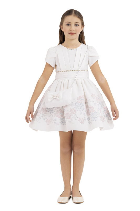 Powder Short-sleeved dress for girls 4-8 AGE 33239PR 