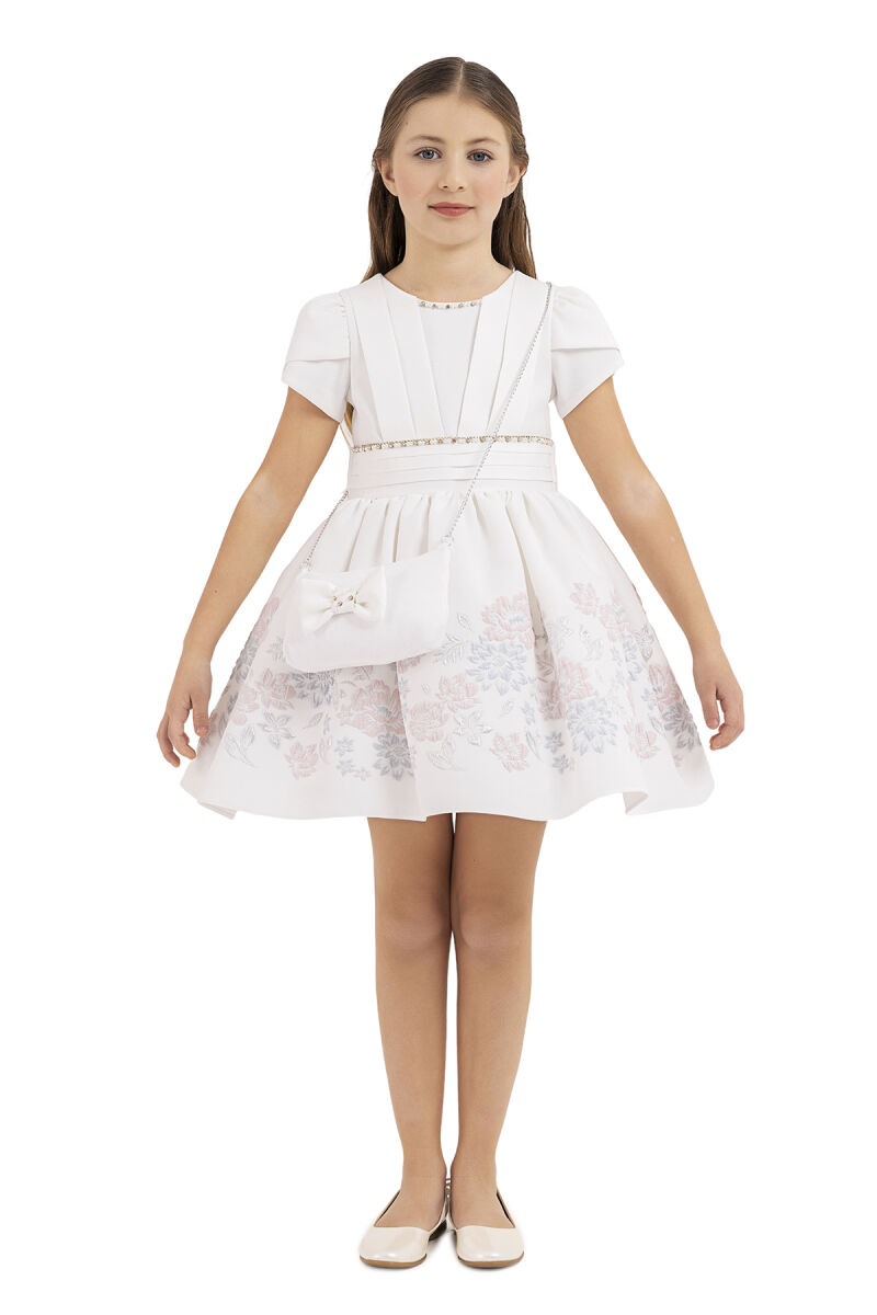 Powder Short-sleeved dress for girls 4-8 AGE 33239PR - 1