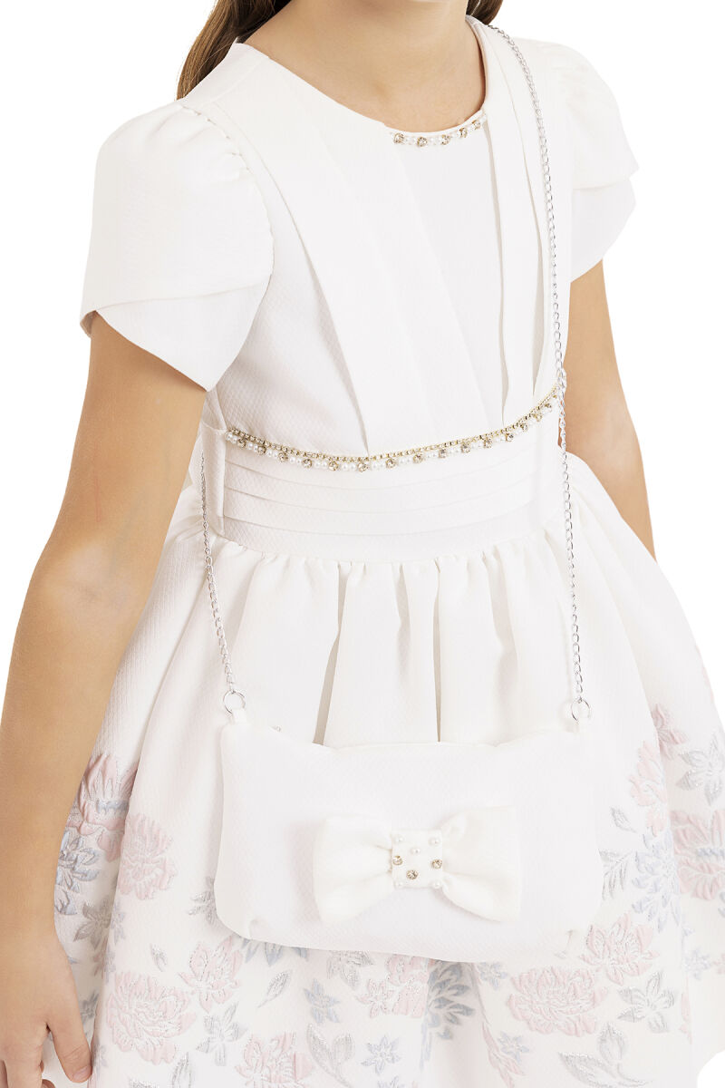 Powder Short-sleeved dress for girls 4-8 AGE 33239PR - 3