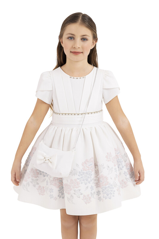 Powder Short-sleeved dress for girls 4-8 AGE 33239PR - 4