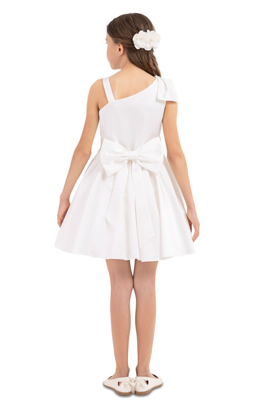 Ecru Strappy Dresses for Girls 8-12 AGE 33208PR - 7
