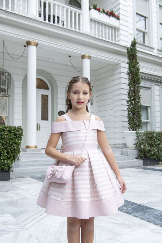 Pink Princess Collar Dress for Girls 4-8 AGE 33255PR 