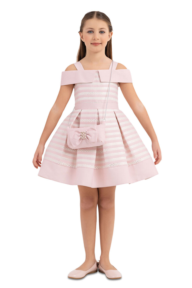 Pink Princess Collar Dress for Girls 4-8 AGE 33255PR - 5