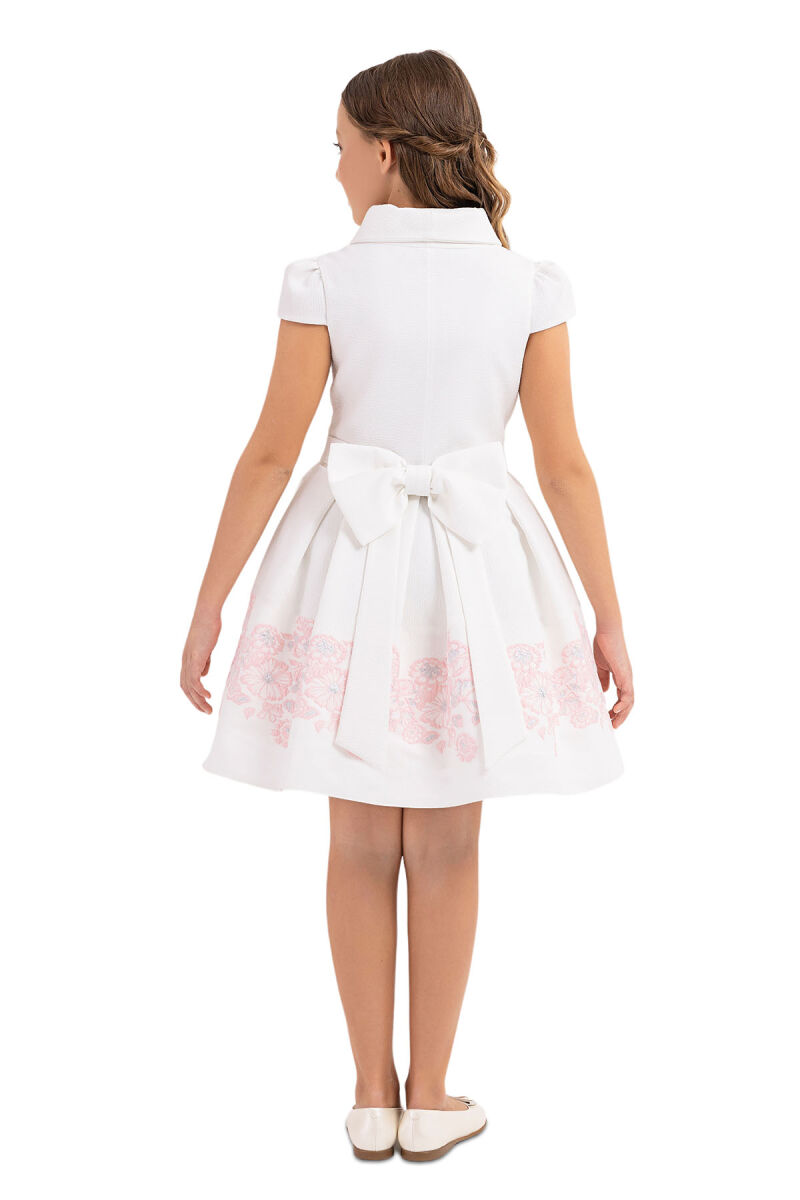 Powder Scarf-collar Dress for Girls 10-14 AGE 33261PR - 3