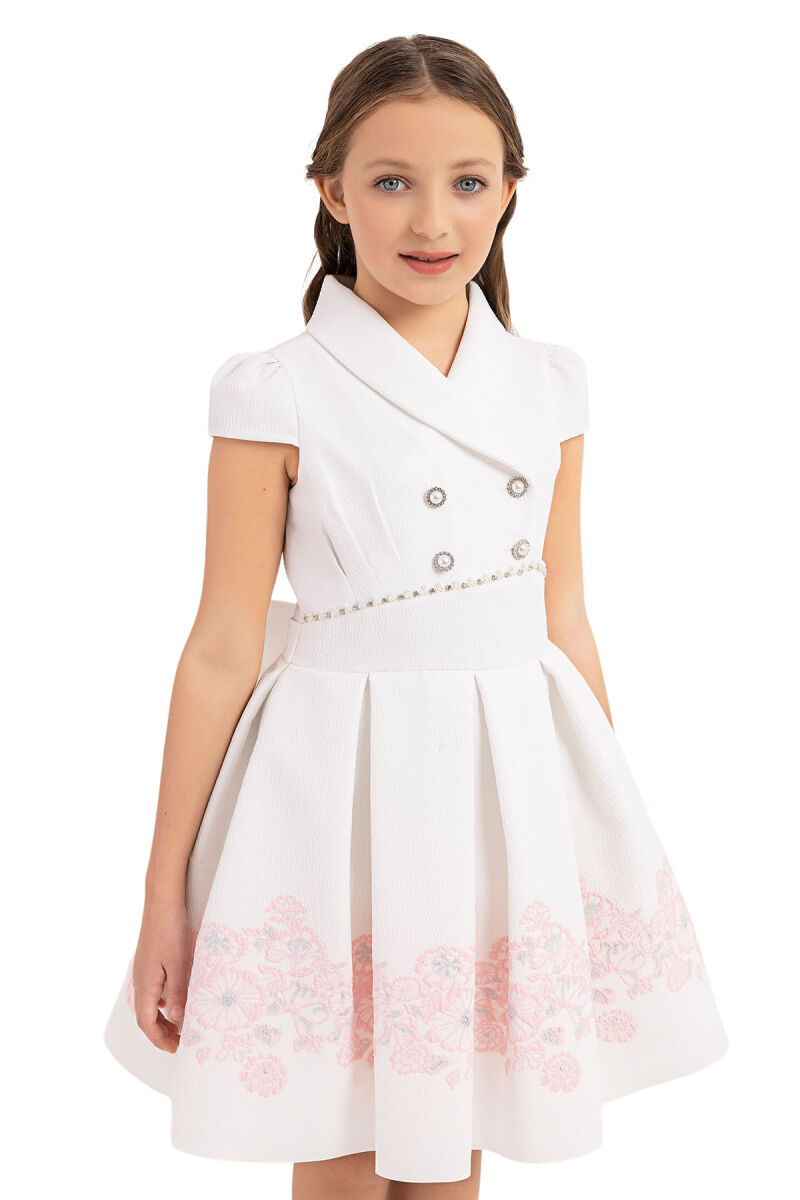 Powder Scarf-collar Dress for Girls 10-14 AGE 33261PR - 7