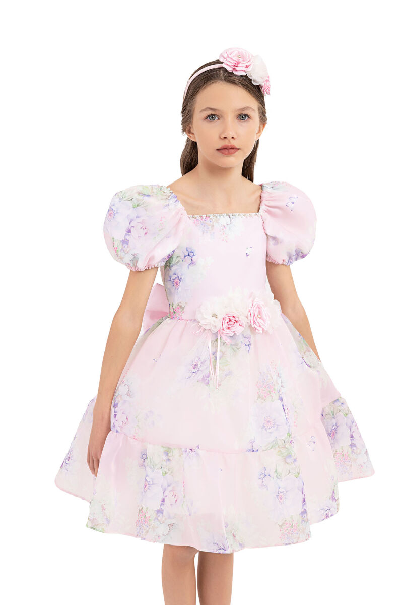 Powder Balloon-sleeved dress for girls 8-12 AGE 33292PR - 3