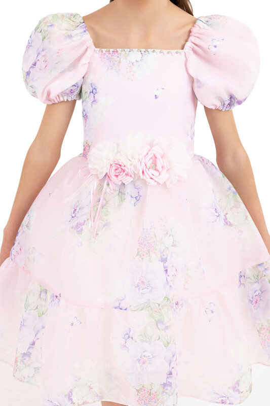 Powder Balloon-sleeved dress for girls 8-12 AGE 33292PR - 4