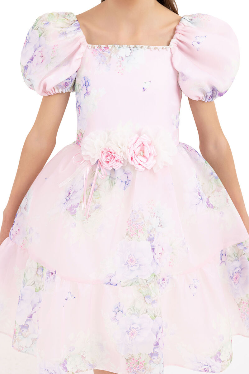 Powder Balloon-sleeved dress for girls 8-12 AGE 33292PR - 4
