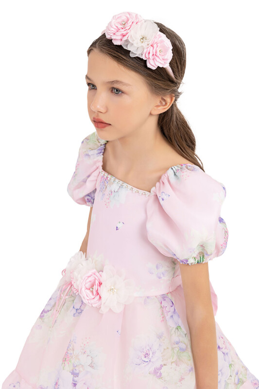 Powder Balloon-sleeved dress for girls 8-12 AGE 33292PR - 5