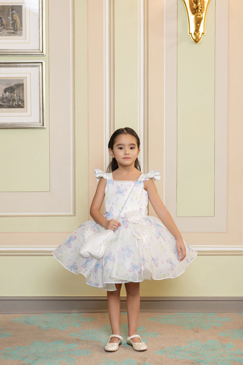 Blue Patterned dress for girls 2-6 AGE 33291PR - 2