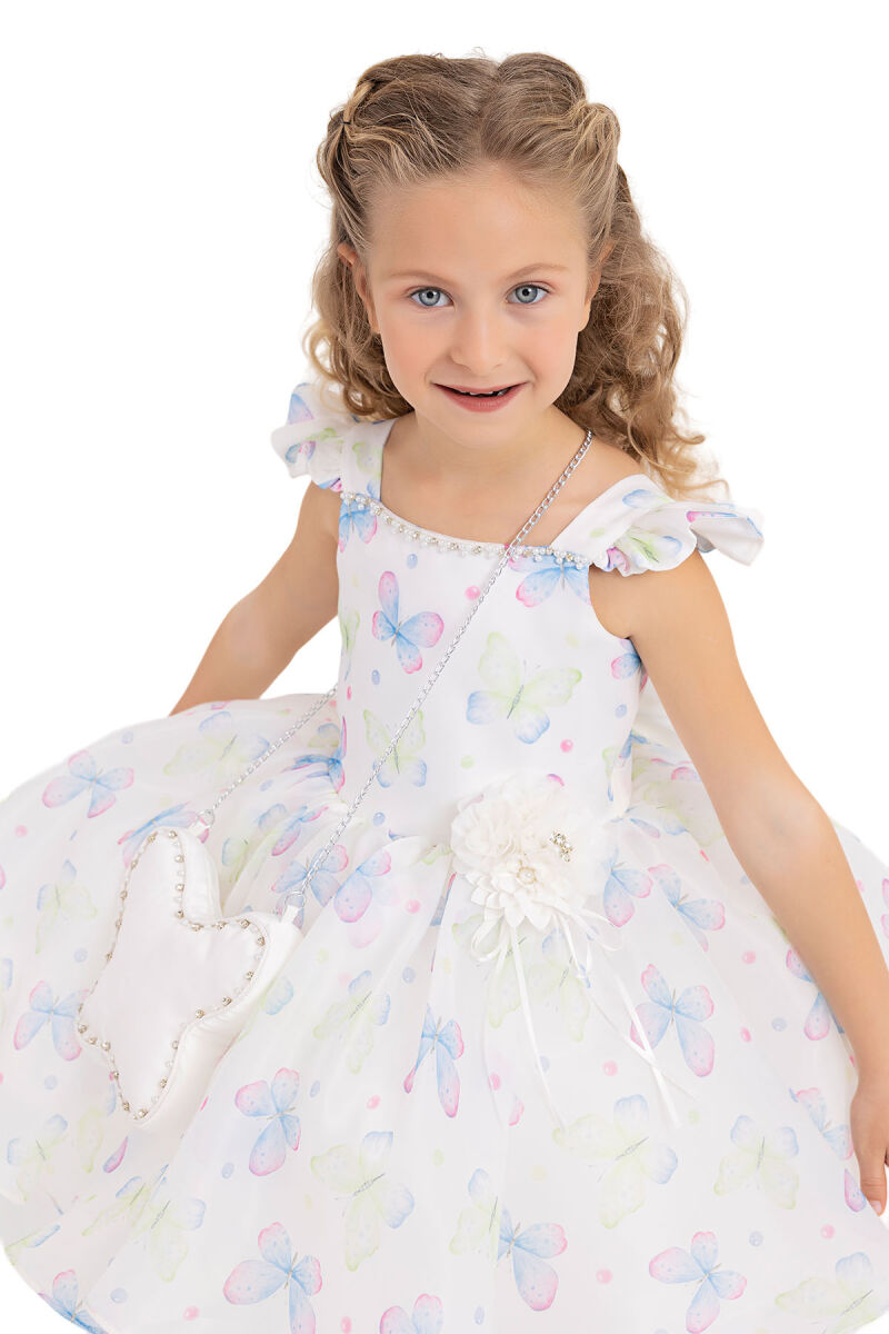 Blue Patterned dress for girls 2-6 AGE 33291PR - 7