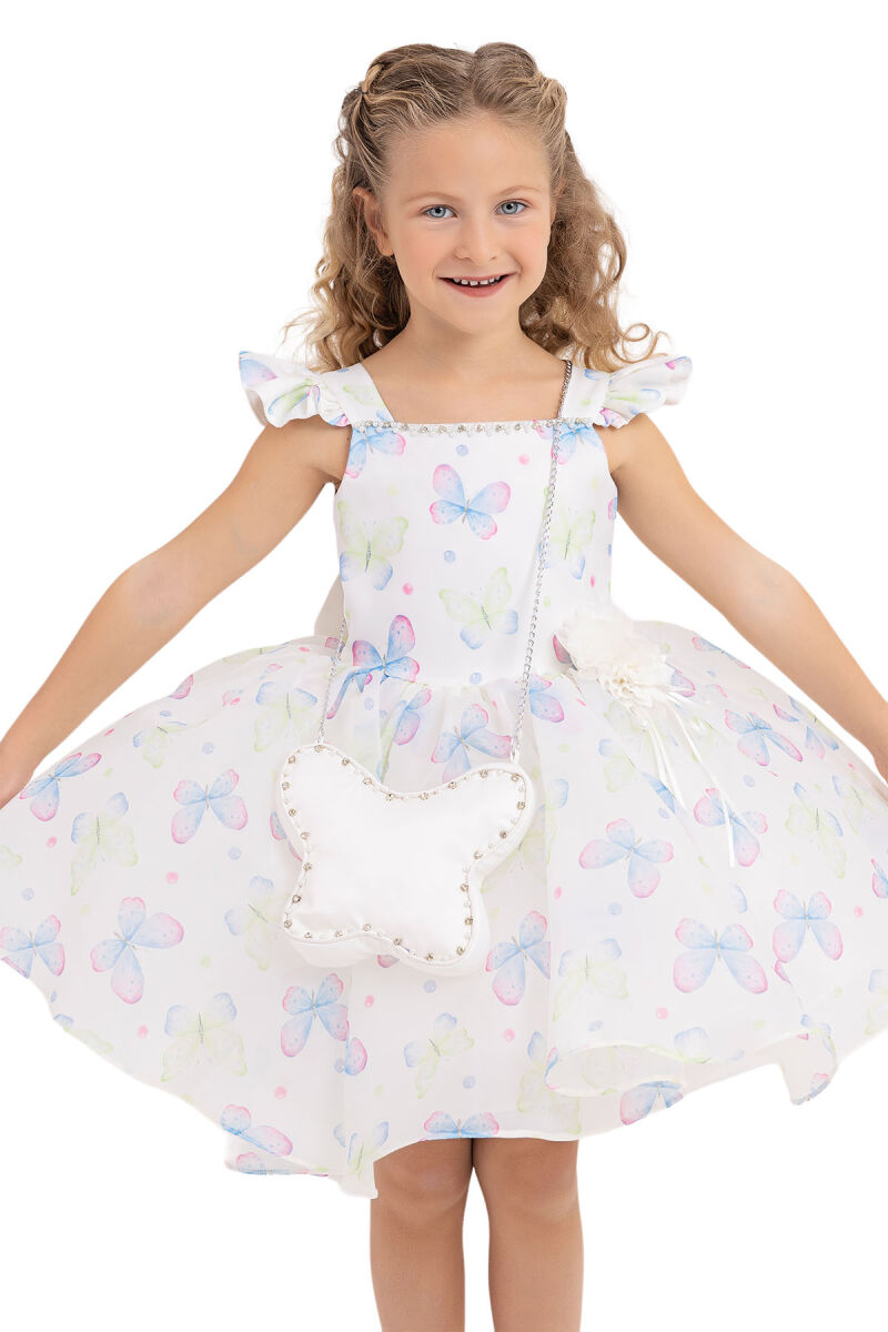 Blue Patterned dress for girls 2-6 AGE 33291PR - 9