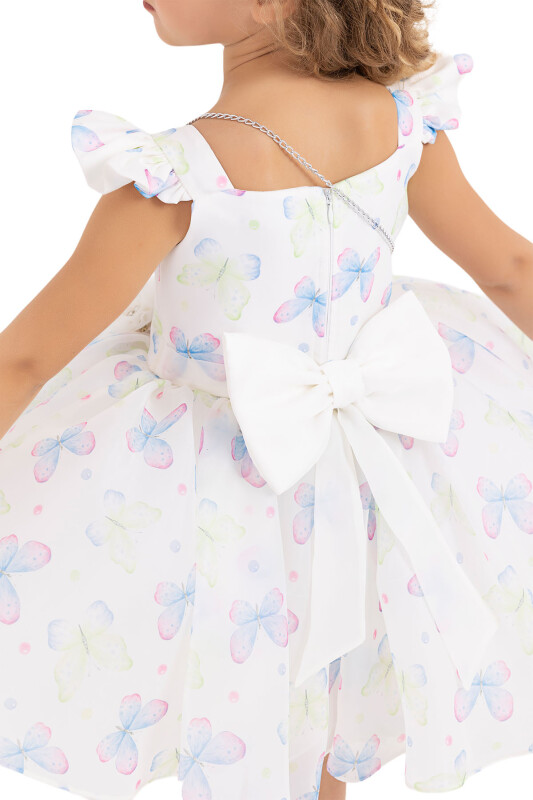 Blue Patterned dress for girls 2-6 AGE 33291PR - 10