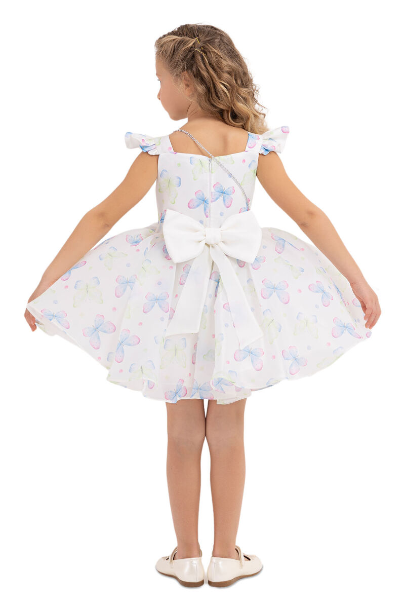 Blue Patterned dress for girls 2-6 AGE 33291PR - 11