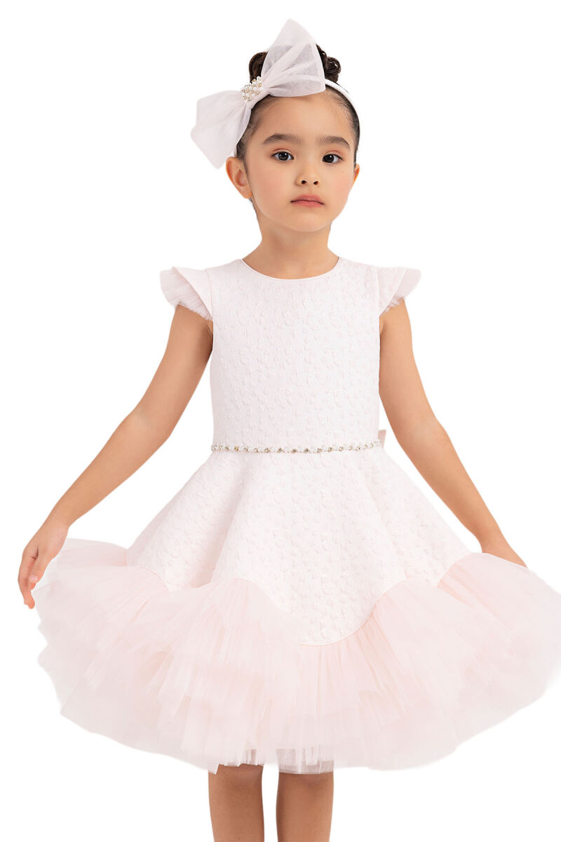 Powder Ruffled Dress for Girls 4-8 AGE 33343PR - 5