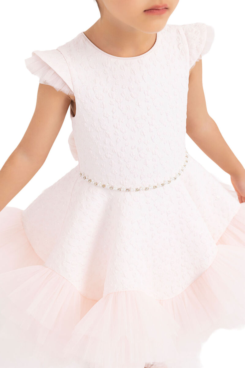 Powder Ruffled Dress for Girls 4-8 AGE 33343PR - 6