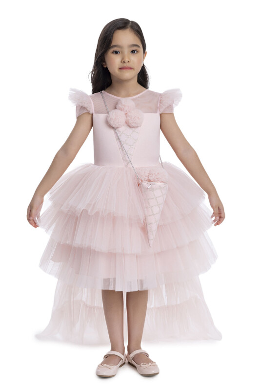 Powder Layered Skirted Girl's Dress 3-7 AGE 34022PR 
