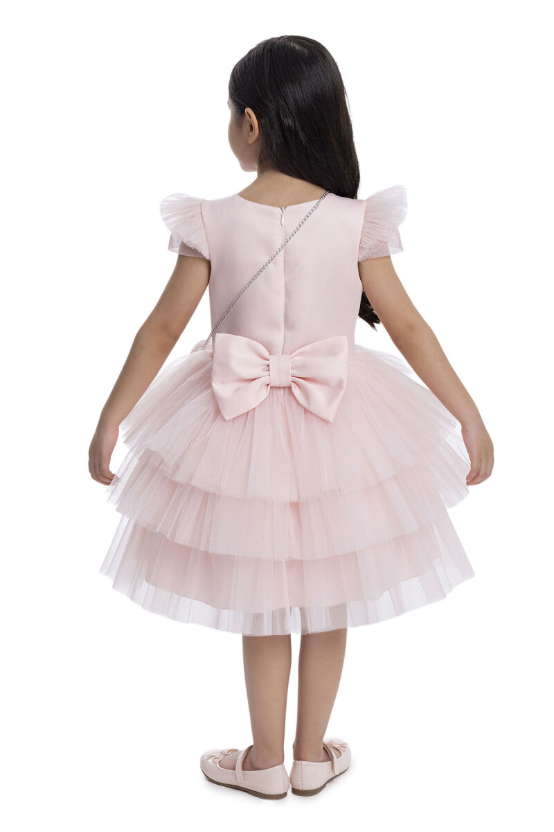Powder Layered Skirted Girl's Dress 3-7 AGE 34022PR - 7
