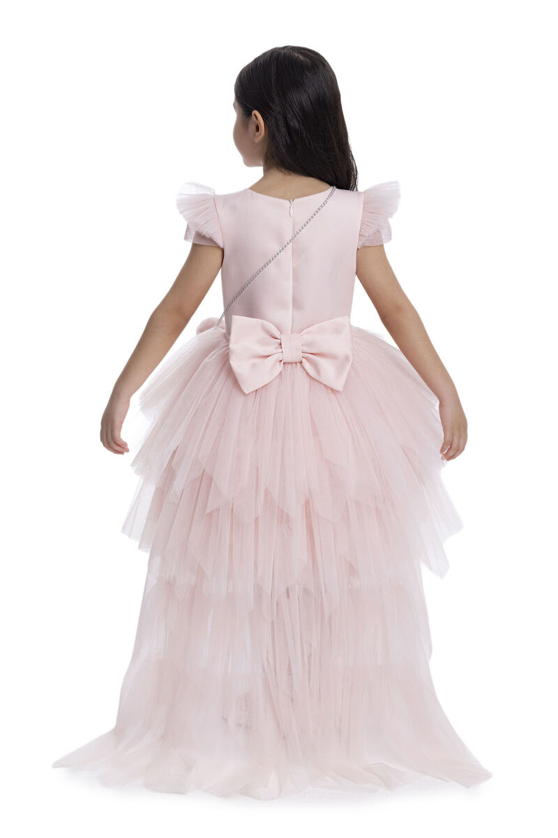 Powder Layered Skirted Girl's Dress 3-7 AGE 34022PR - 8