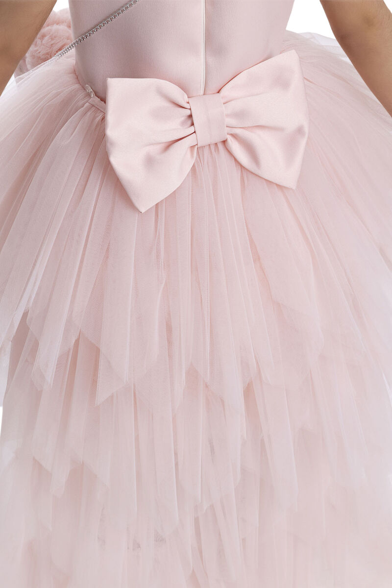 Powder Layered Skirted Girl's Dress 3-7 AGE 34022PR - 9