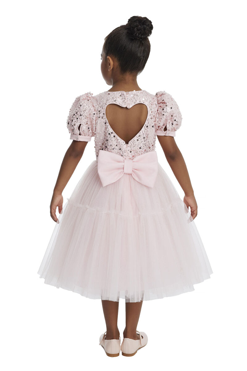 Powder Puff Sleeve Girl's Dress 3-7 AGE 34052PR - 6
