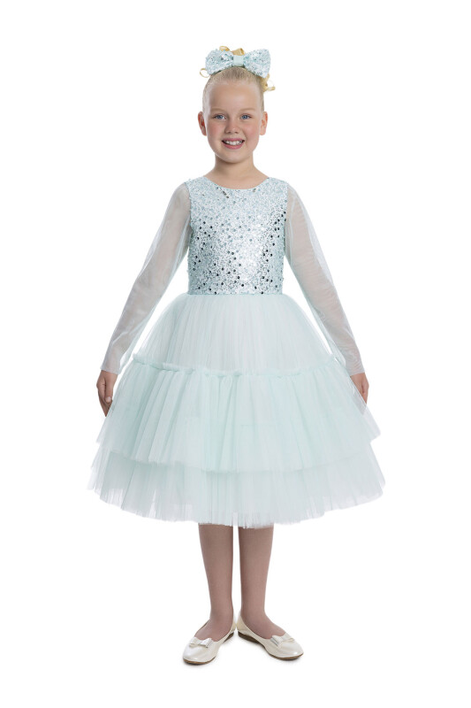 Mint Knee-Length Girl's Dress 8-12 AGE 34040PR - 1