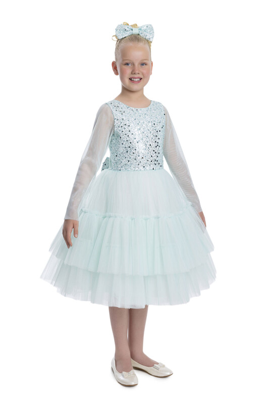 Mint Knee-Length Girl's Dress 8-12 AGE 34040PR - 2