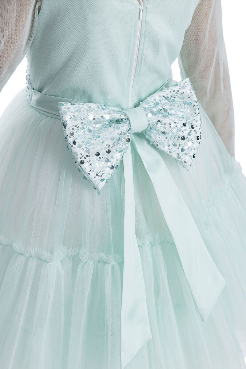 Mint Knee-Length Girl's Dress 8-12 AGE 34040PR - 7