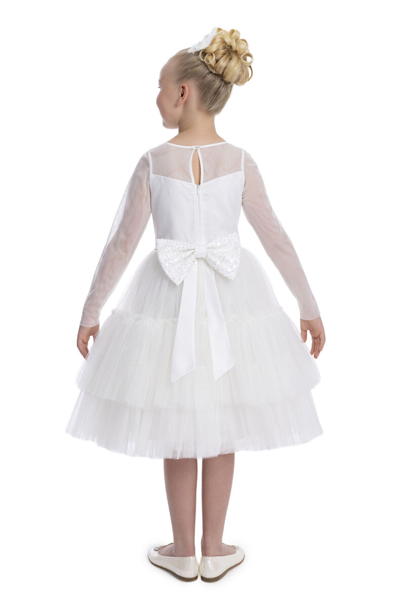 Ecru Knee-Length Girl's Dress 8-12 AGE 34040PR - 9