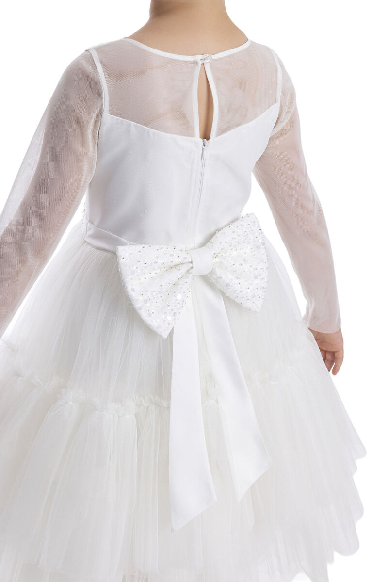Ecru Knee-Length Girl's Dress 8-12 AGE 34040PR - 10
